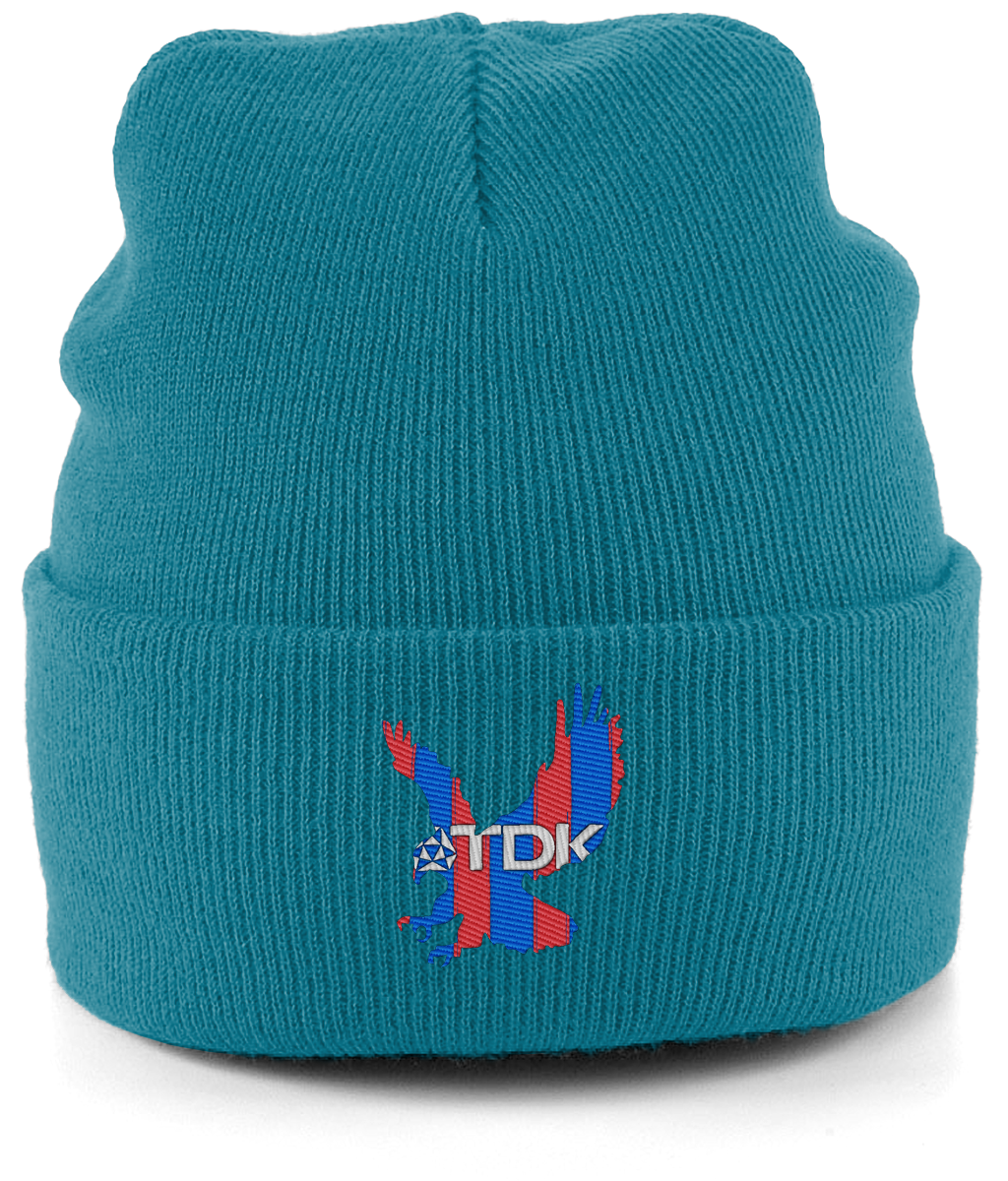 TDK Eagle embroidered Crystal Palace beanie in Teal, Legends in Thread