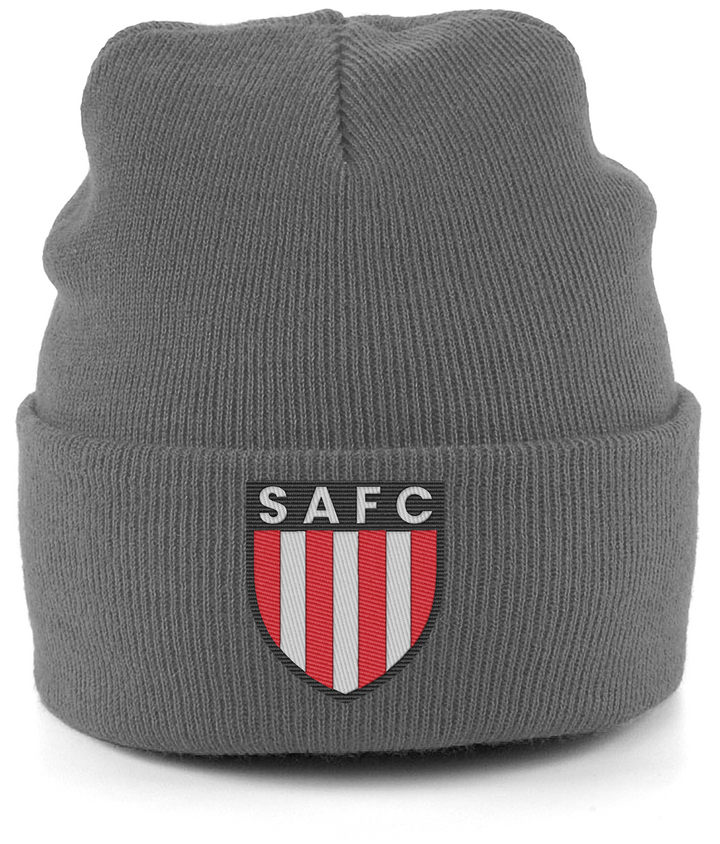 SAFC embroidered Sunderland beanie in Graphite Grey, Legends in Thread