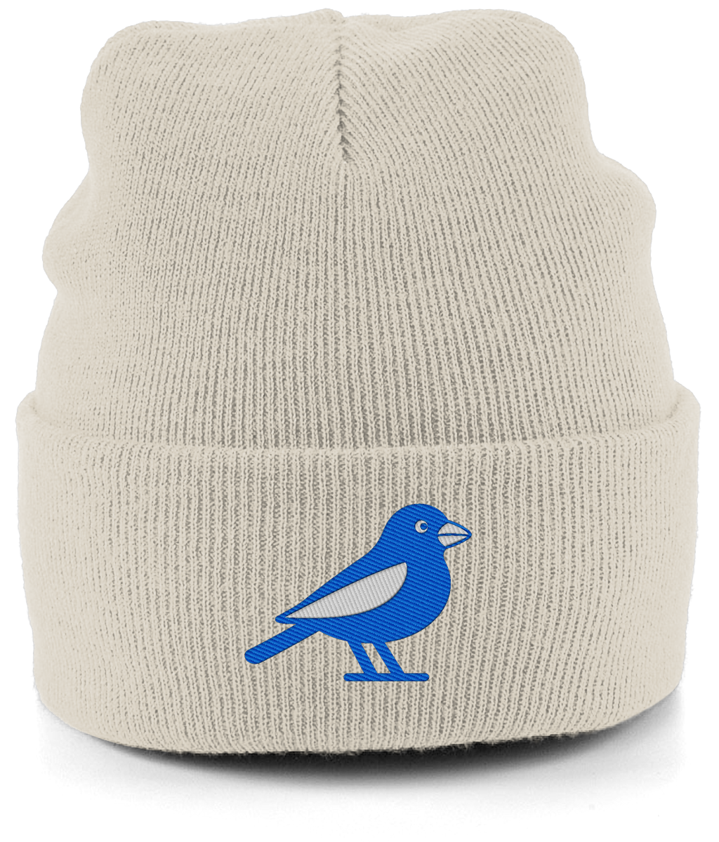 Cardiff Bluebird embroidered Cardiff City beanie in Almond, Legends in Thread