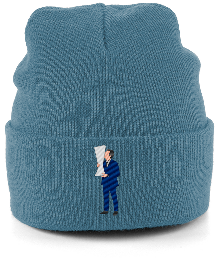 Unai Emery Trophy Kiss embroidered Aston Villa beanie in Airforce Blue, Legends in Thread