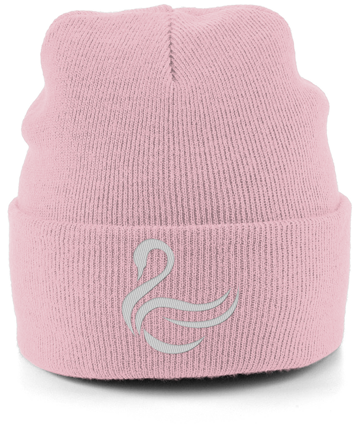 Swansea Swan embroidered Swansea City beanie in Dusty Pink, Legends in Thread