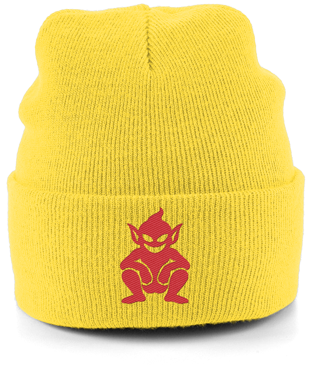 Lincoln Imp embroidered Lincoln City beanie in Yellow, Legends in Thread