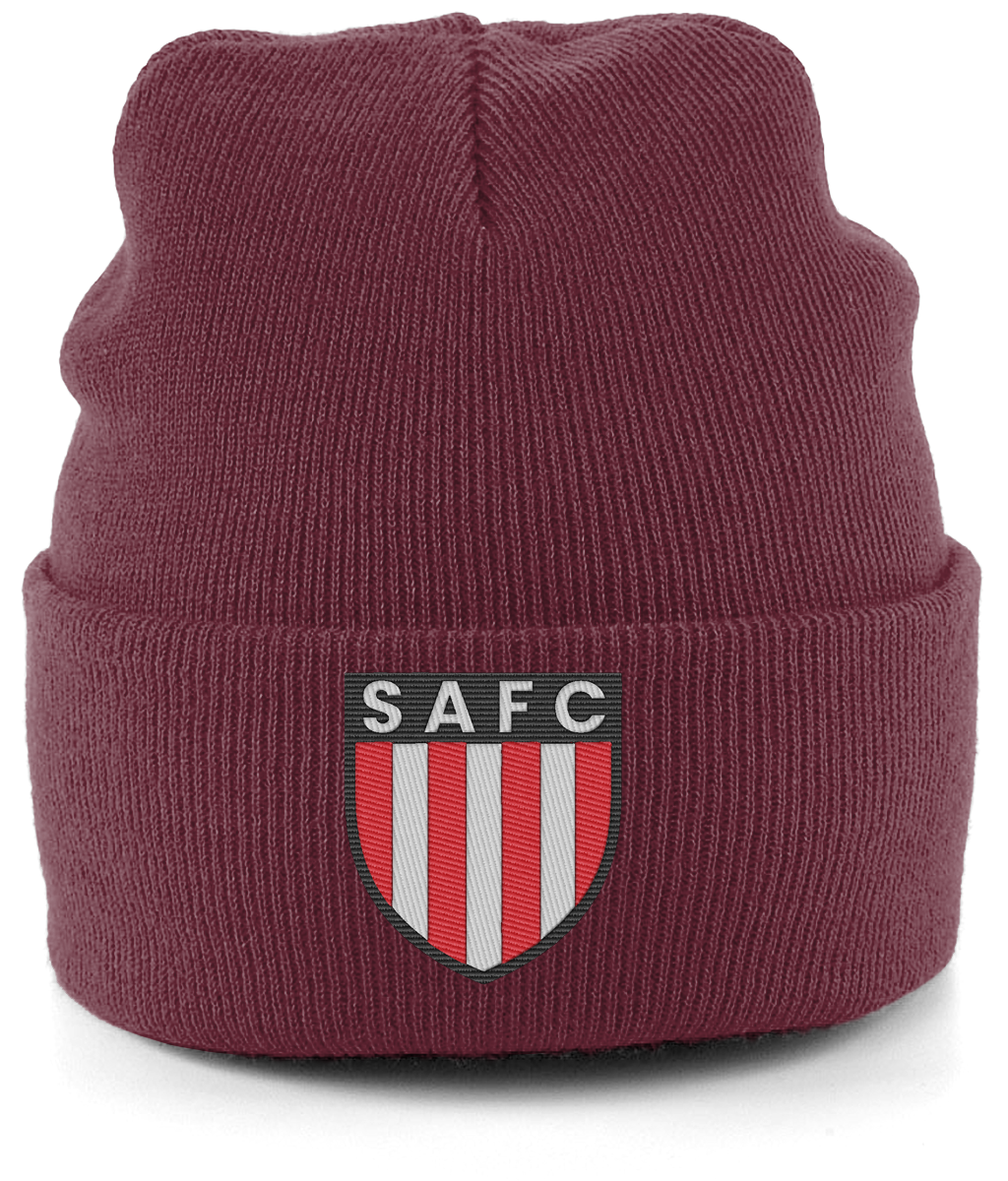 SAFC embroidered Sunderland beanie in Burgundy, Legends in Thread