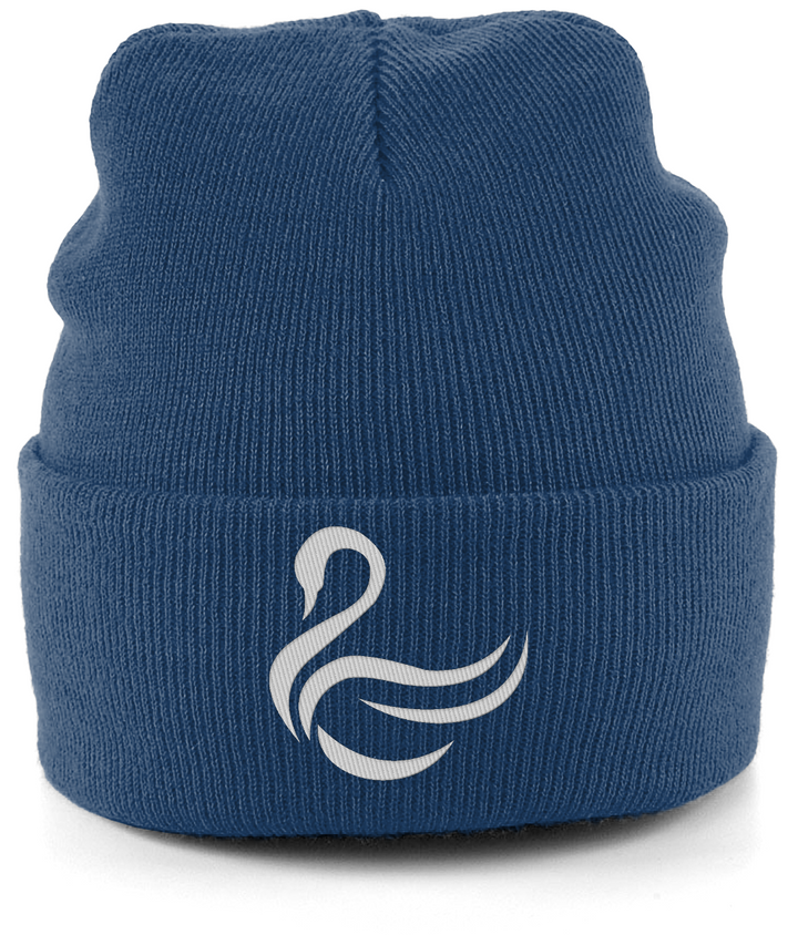 Swansea Swan embroidered Swansea City beanie in Oxford Navy, Legends in Thread