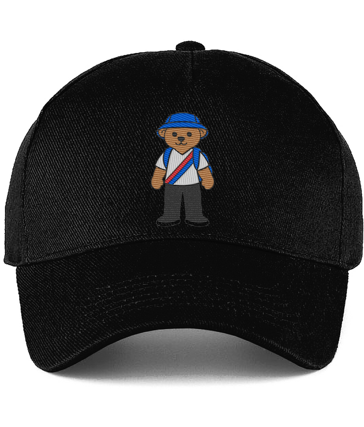 Selby the Bear Baseball Cap embroidered Crystal Palace baseball cap in Black, Legends in Thread