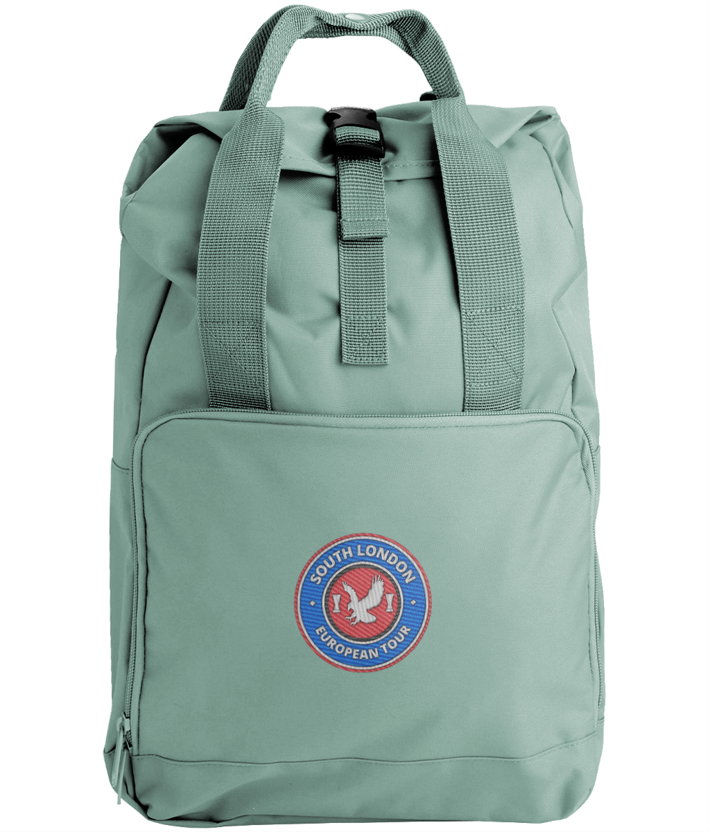 South London European Tour Backpack embroidered Crystal Palace backpack in Sage Green, Legends in Thread