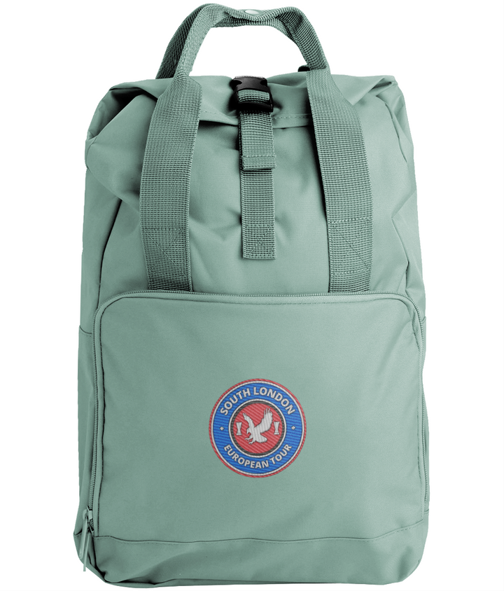 South London European Tour Backpack embroidered Crystal Palace backpack in Sage Green, Legends in Thread