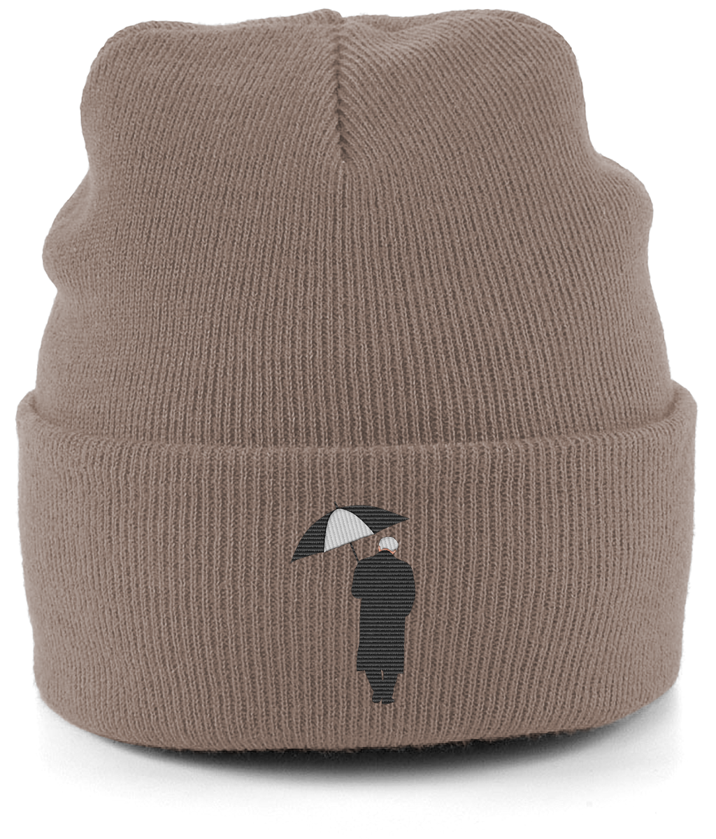 Bobby Robson Umbrella embroidered Newcastle United beanie in Heather Oatmeal, Legends in Thread