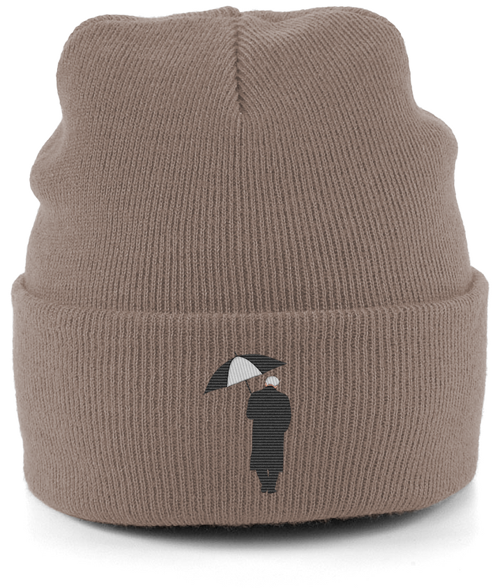 Bobby Robson Umbrella embroidered Newcastle United beanie in Heather Oatmeal, Legends in Thread