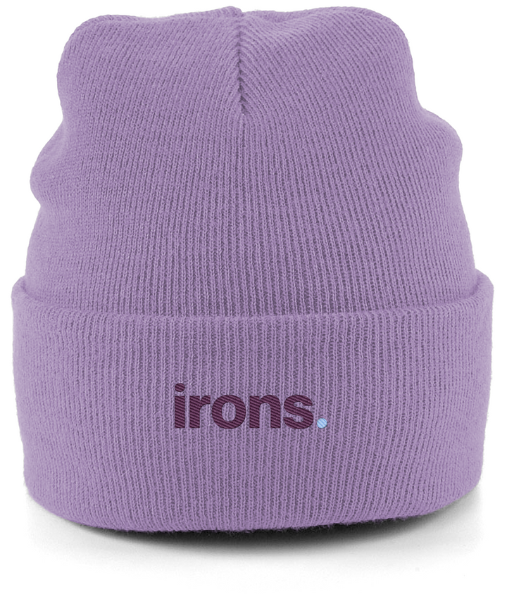 irons. embroidered West Ham beanie in Lavender, Legends in Thread