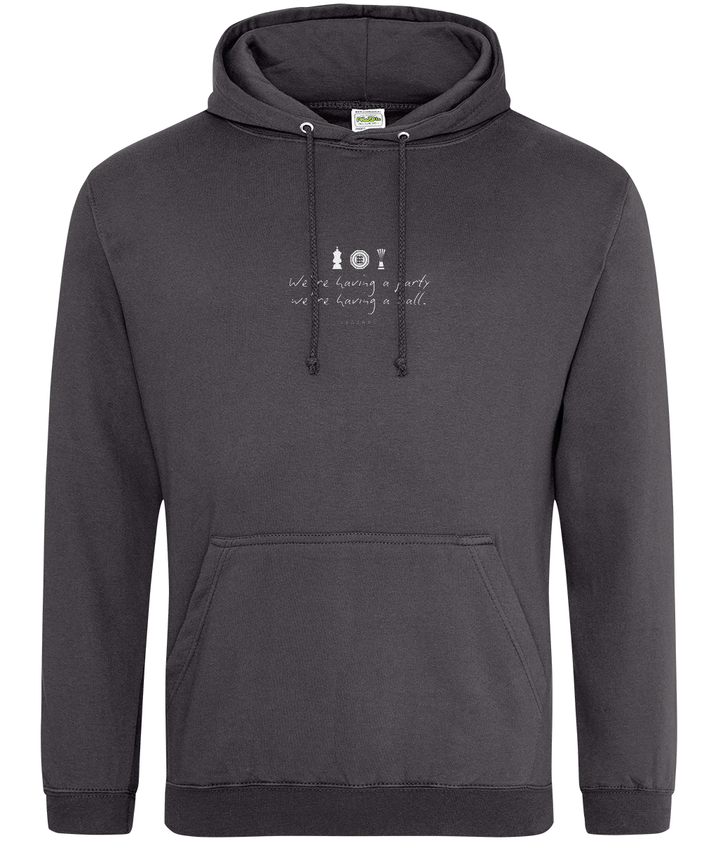 We're Having a Party, We're Having a Ball printed Crystal Palace hoodie in Storm Grey, Legends in Thread