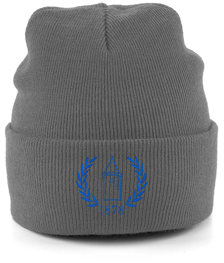 EFC 1878 embroidered Everton beanie in Graphite Grey, Legends in Thread