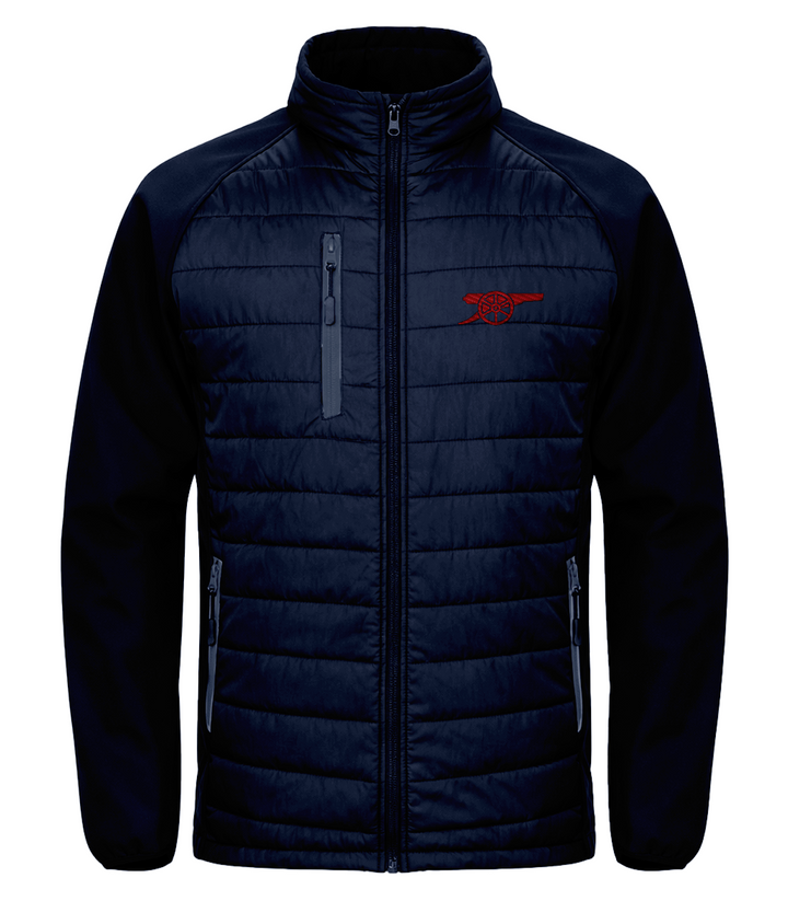 Arsenal Cannon embroidered Arsenal softshell padded jacket in Navy/Navy, Legends in Thread