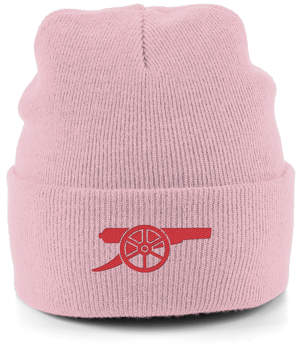 Arsenal Cannon embroidered Arsenal beanie in Dusty Pink, Legends in Thread