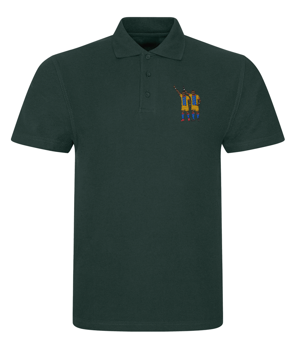 Zaha & Bolasie embroidered Crystal Palace polo in Bottle Green, Legends in Thread