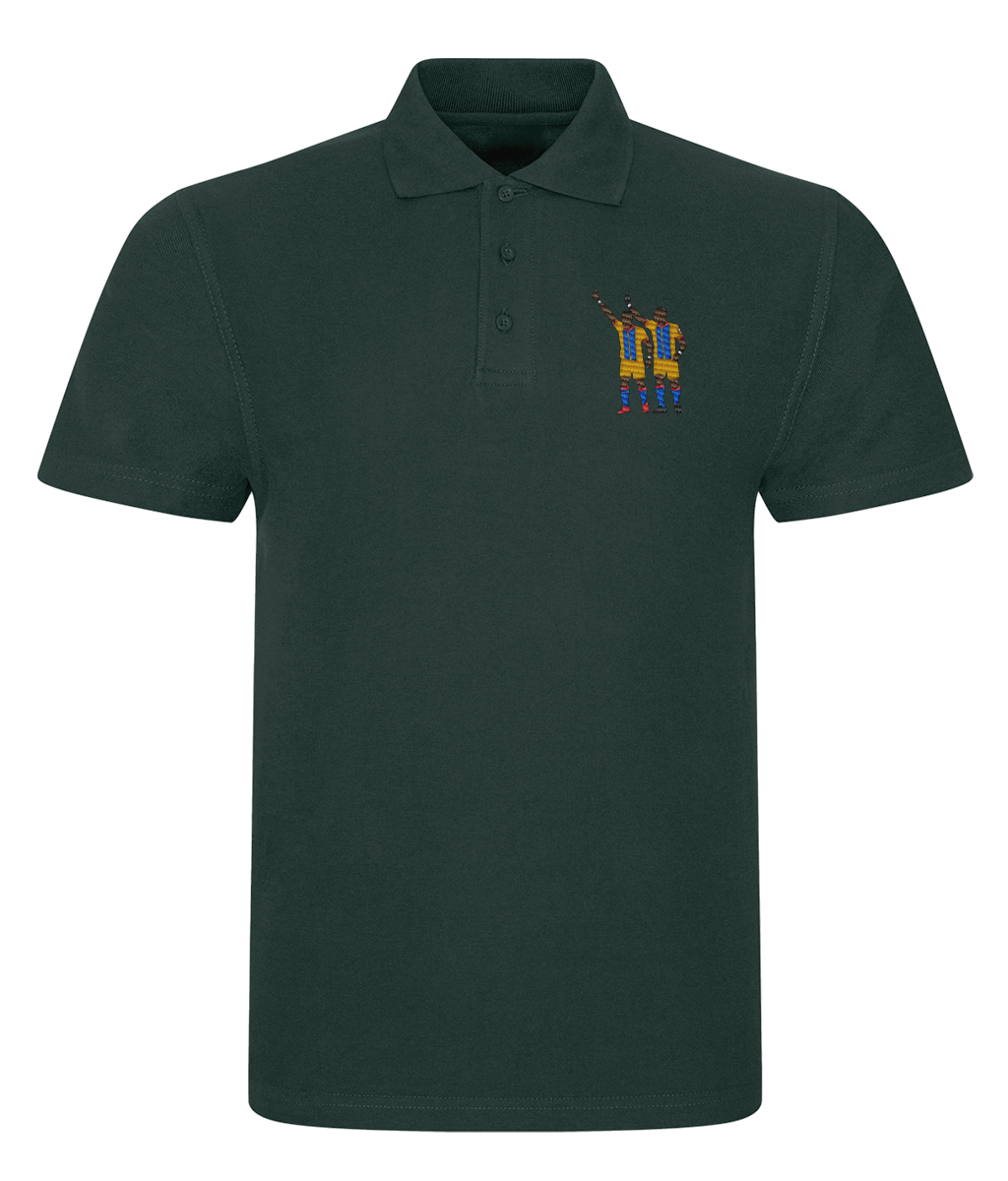 Zaha & Bolasie embroidered Crystal Palace polo in Bottle Green, Legends in Thread