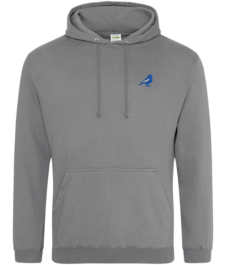 Cardiff Bluebird embroidered Cardiff City hoodie in Graphite Heather, Legends in Thread