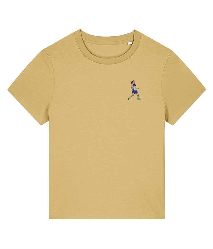 Ladies Lucy Bronze Celebration embroidered England Lionesses ladies fit t-shirt, Legends in Thread