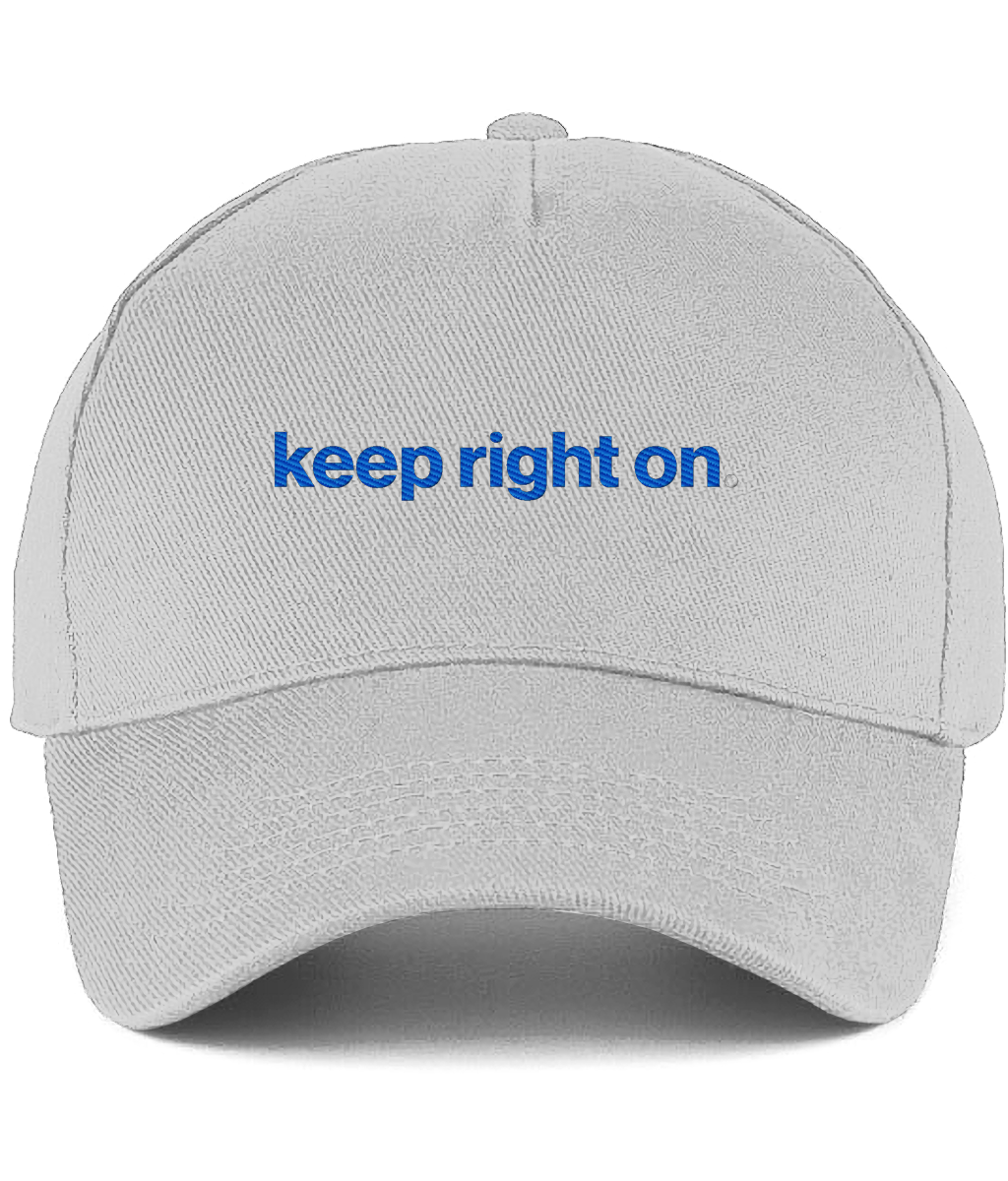 Keep Right On embroidered Birmingham City baseball cap in Light Grey, Legends in Thread