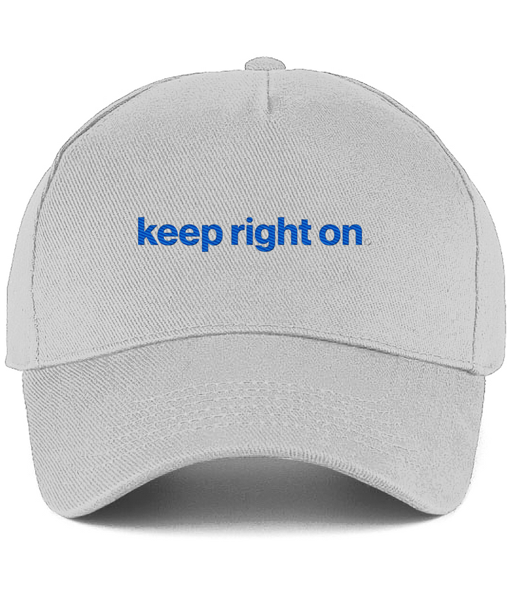 Keep Right On embroidered Birmingham City baseball cap in Light Grey, Legends in Thread