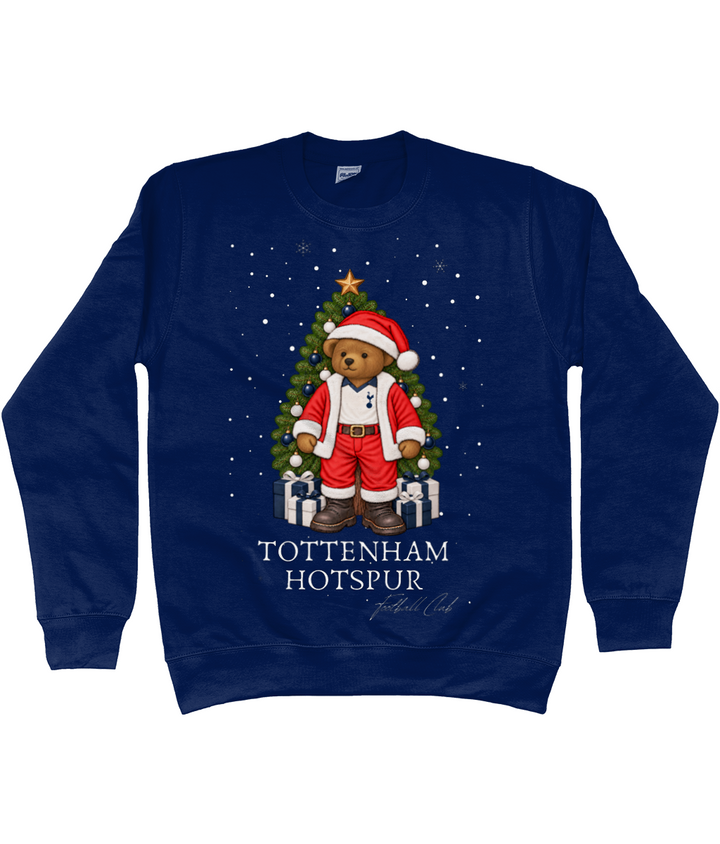 Harrington Bear Xmas printed Tottenham Hotspur Christmas jumper in Oxford Navy, Legends in Thread