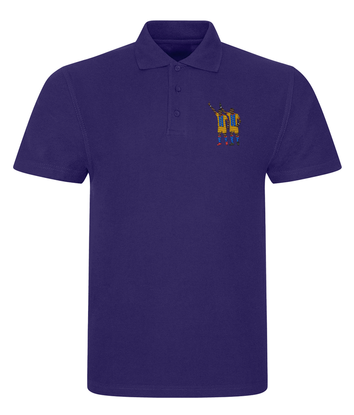 Zaha & Bolasie embroidered Crystal Palace polo in Purple, Legends in Thread