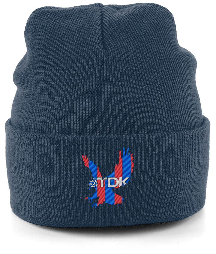 TDK Eagle embroidered Crystal Palace beanie in French Navy, Legends in Thread