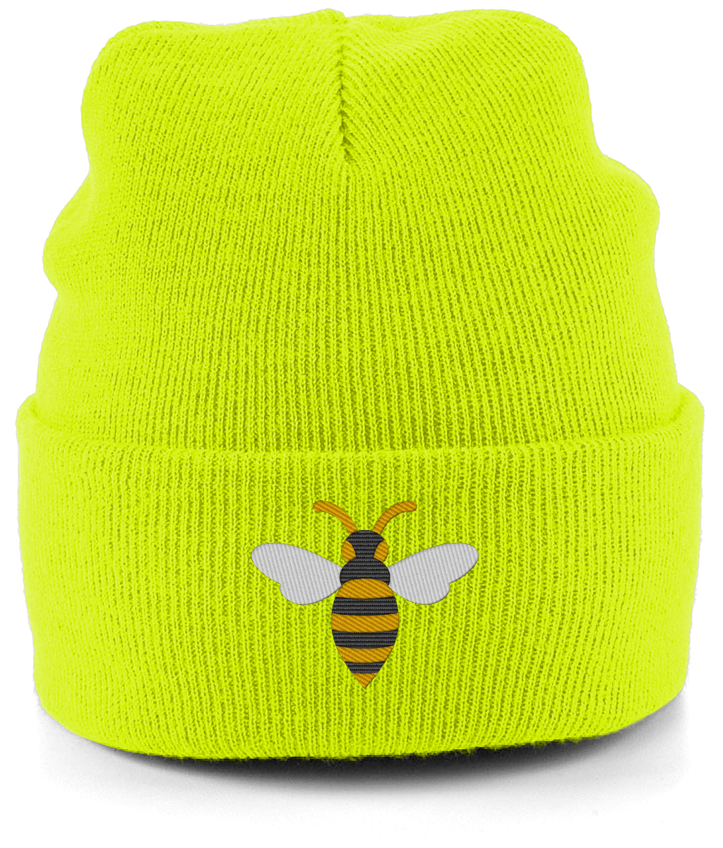 Watford Hornet embroidered Watford beanie in Fluorescent Yellow, Legends in Thread