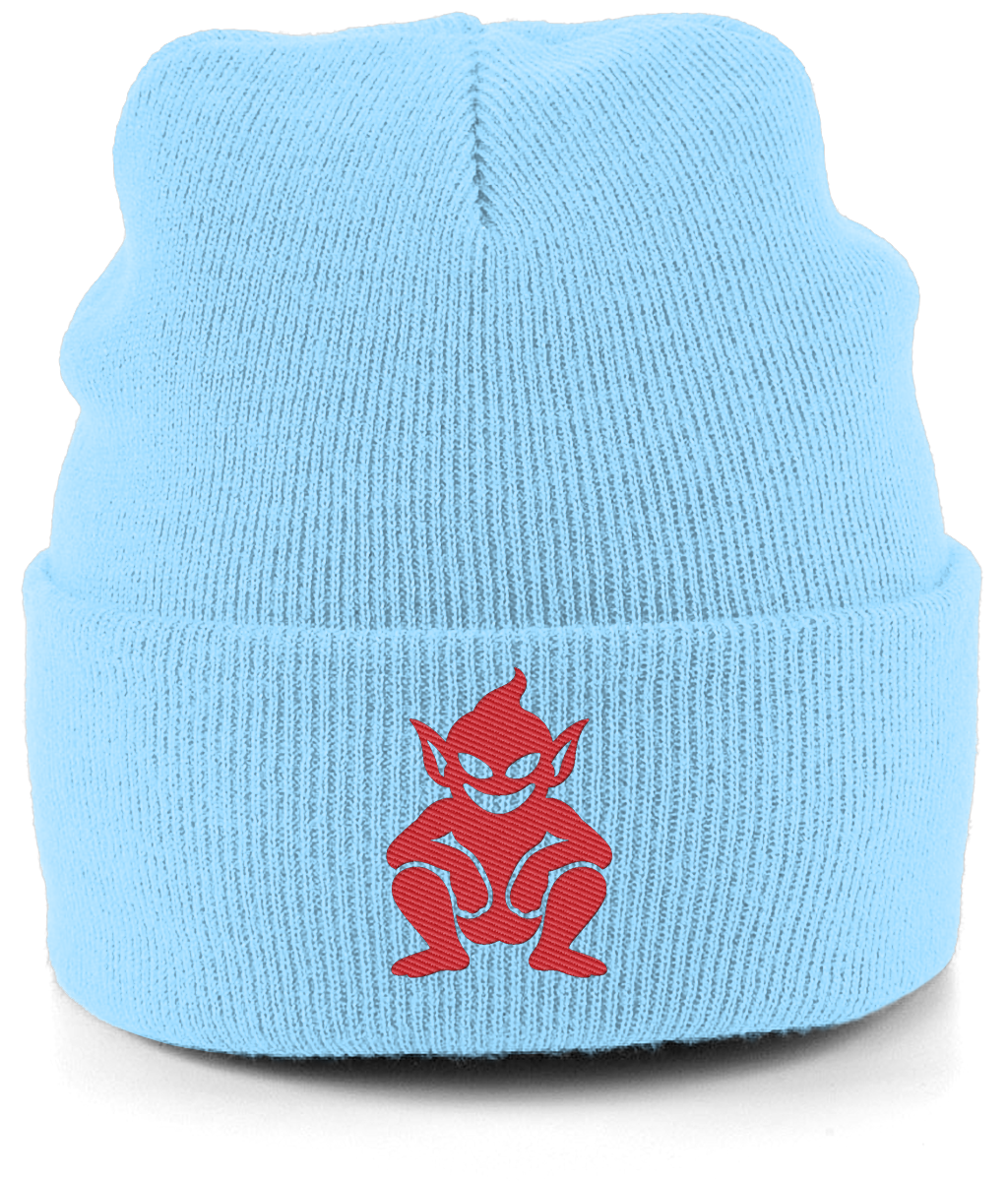 Lincoln Imp embroidered Lincoln City beanie in Sky, Legends in Thread