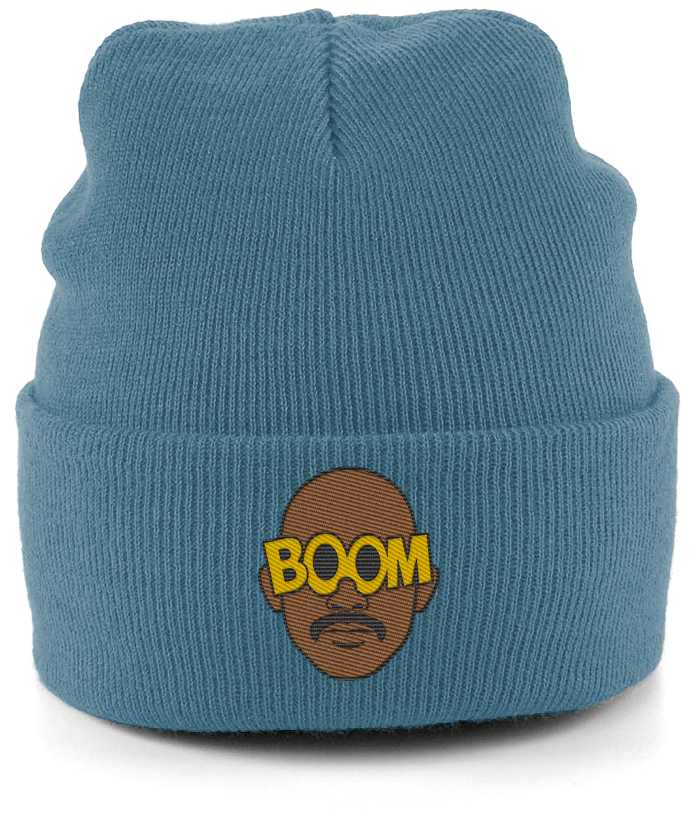 Mateta Boom Glasses embroidered Crystal Palace beanie in Airforce Blue, Legends in Thread