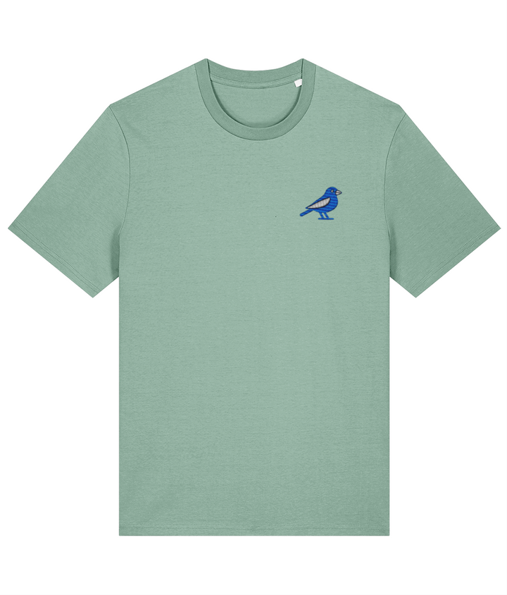 Cardiff Bluebird embroidered Cardiff City cotton tee in Aloe, Legends in Thread