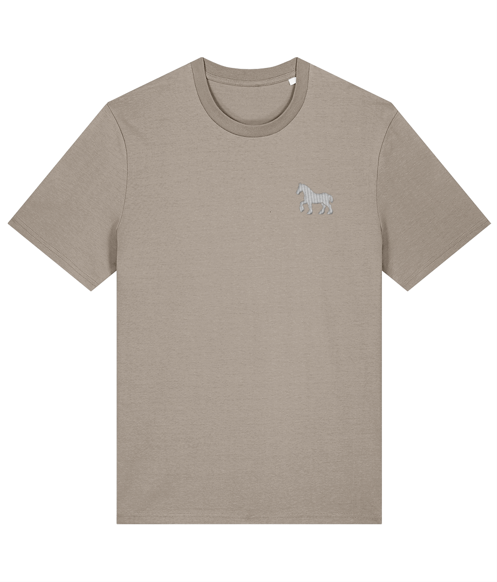 Ipswich Horse embroidered Ipswich Town cotton tee in Desert Dust, Legends in Thread