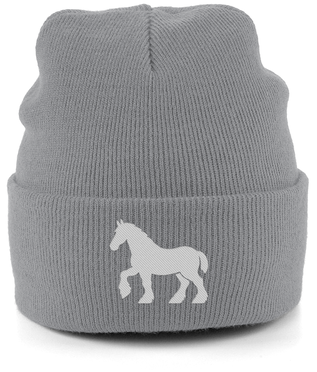 Ipswich Horse embroidered Ipswich Town beanie in Antique Grey, Legends in Thread
