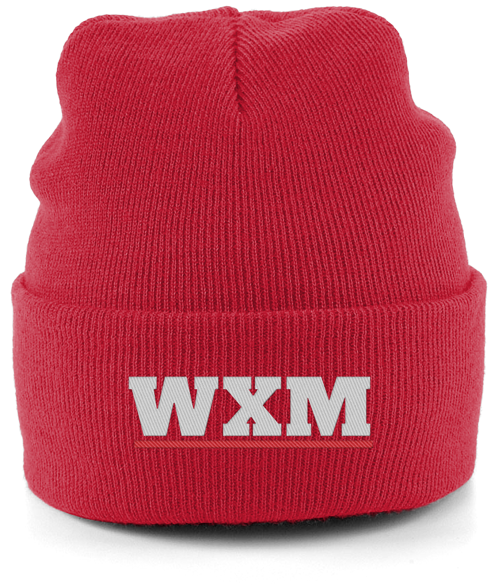 WXM embroidered Wrexham beanie in Classic Red, Legends in Thread