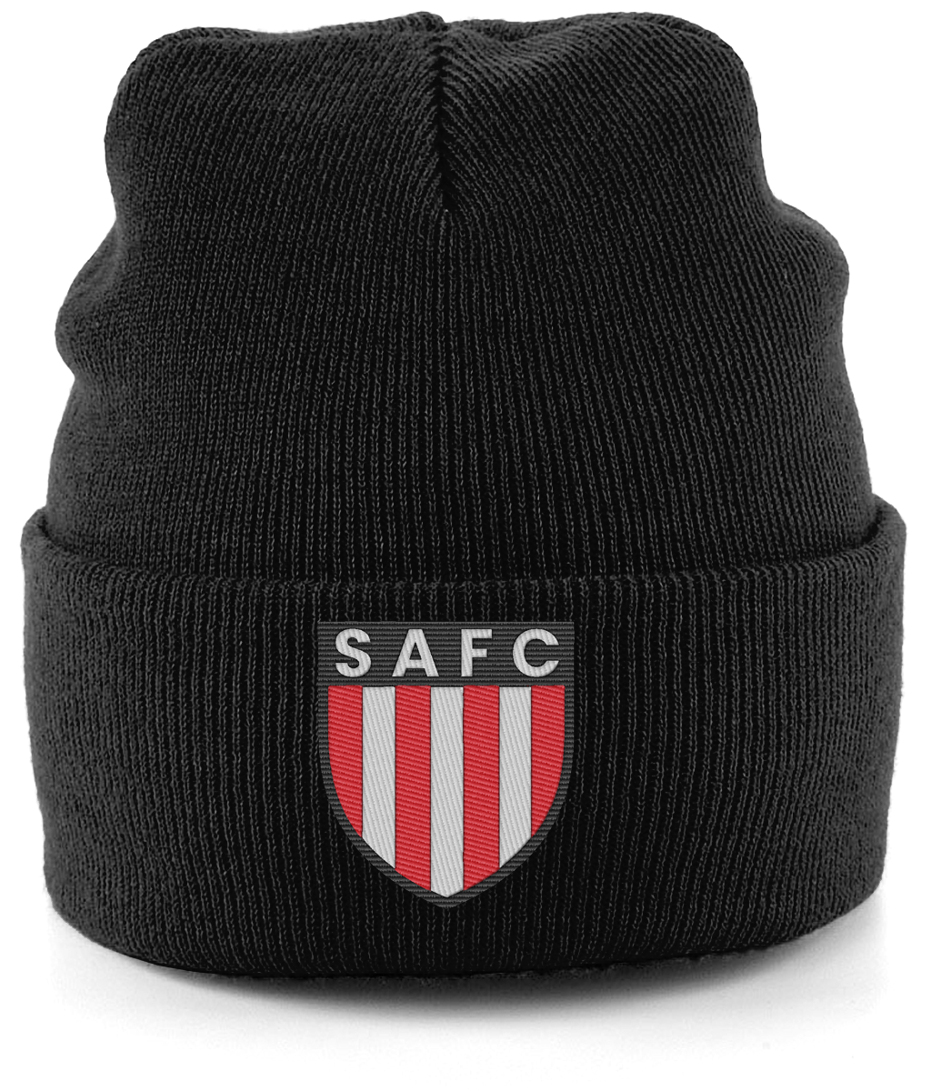 SAFC embroidered Sunderland beanie in Black, Legends in Thread