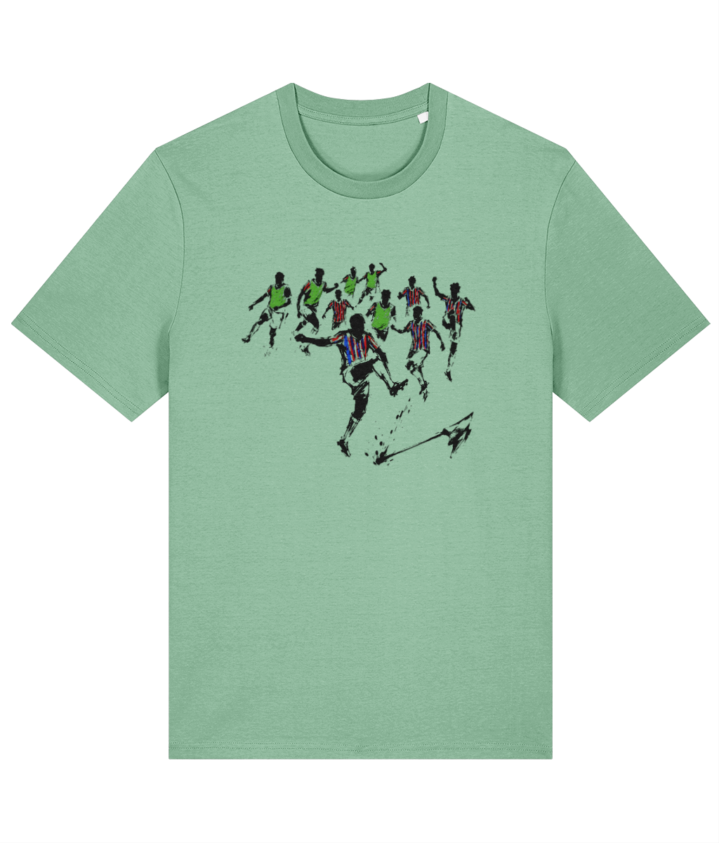Conference League Boom (no text) printed Crystal Palace cotton tee in Misty Jade, Legends in Thread