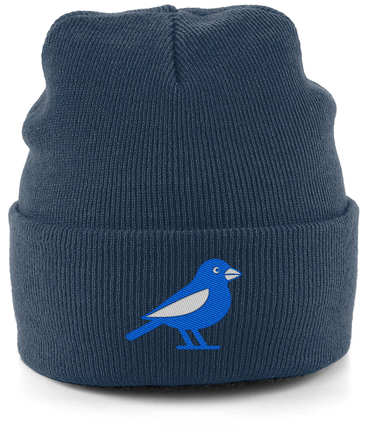 Cardiff Bluebird embroidered Cardiff City beanie in French Navy, Legends in Thread