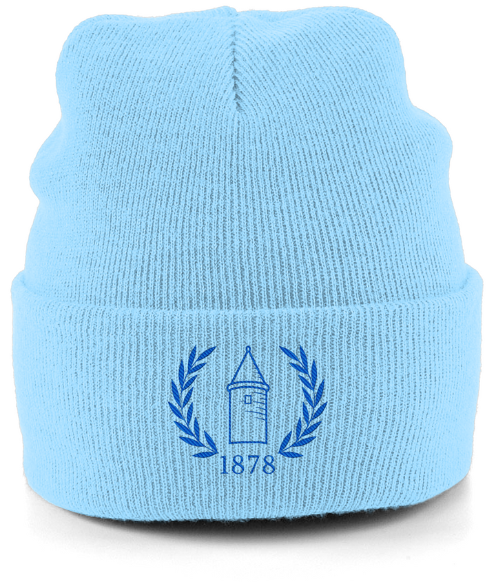 EFC 1878 embroidered Everton beanie in Sky, Legends in Thread