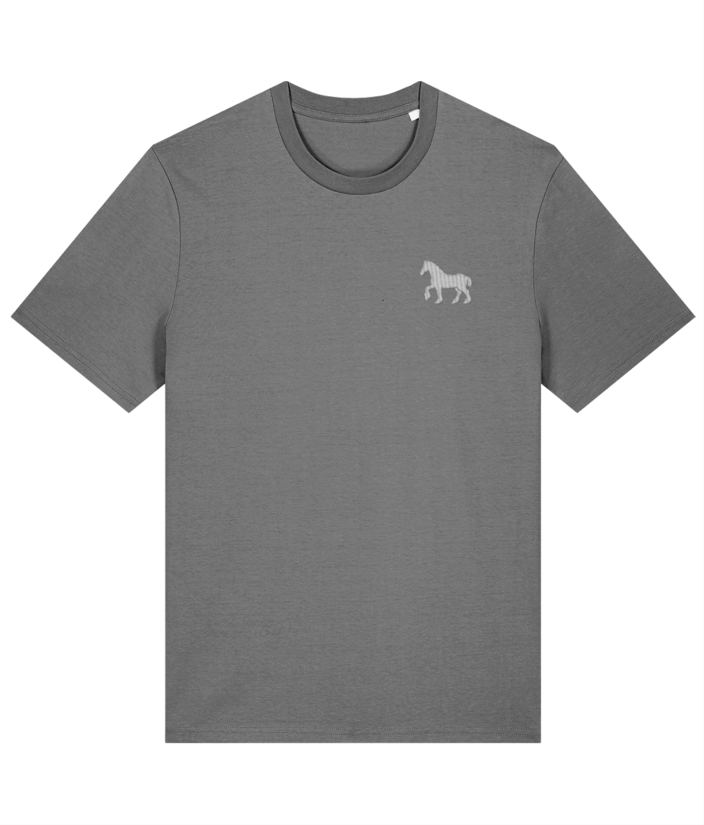 Ipswich Horse embroidered Ipswich Town cotton tee in Mid Heather Grey, Legends in Thread