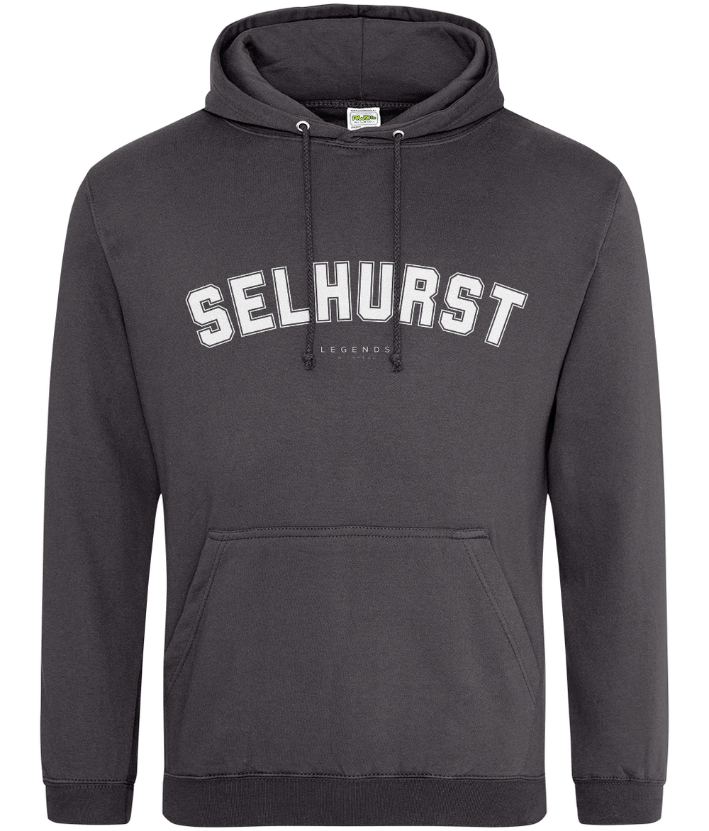 Selhurst Hoodie printed Crystal Palace hoodie in Storm Grey, Legends in Thread