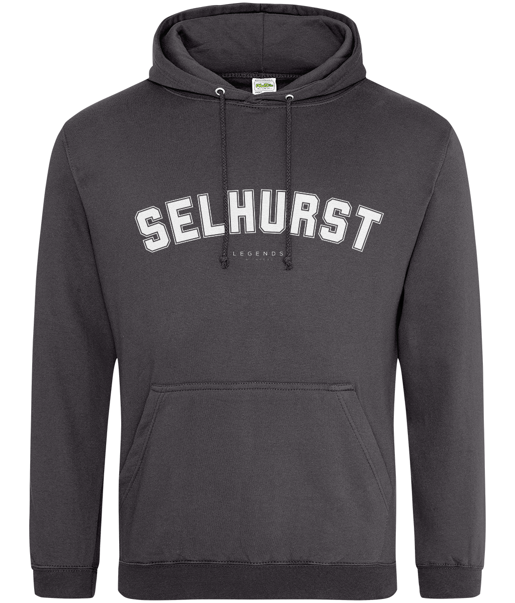 Selhurst Hoodie printed Crystal Palace hoodie in Storm Grey, Legends in Thread
