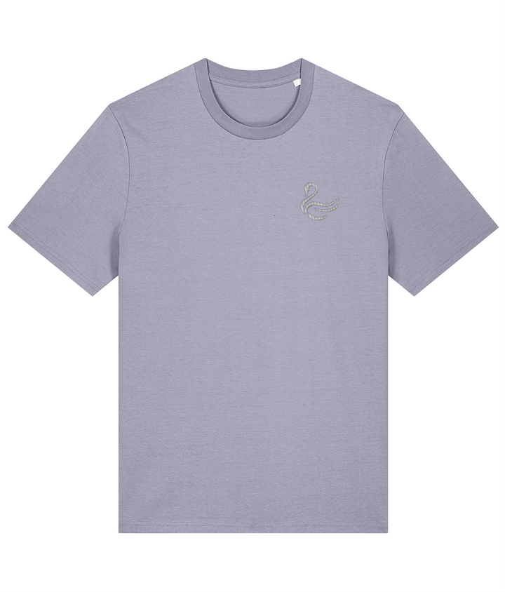 Swansea Swan embroidered Swansea City cotton tee in Lavender, Legends in Thread