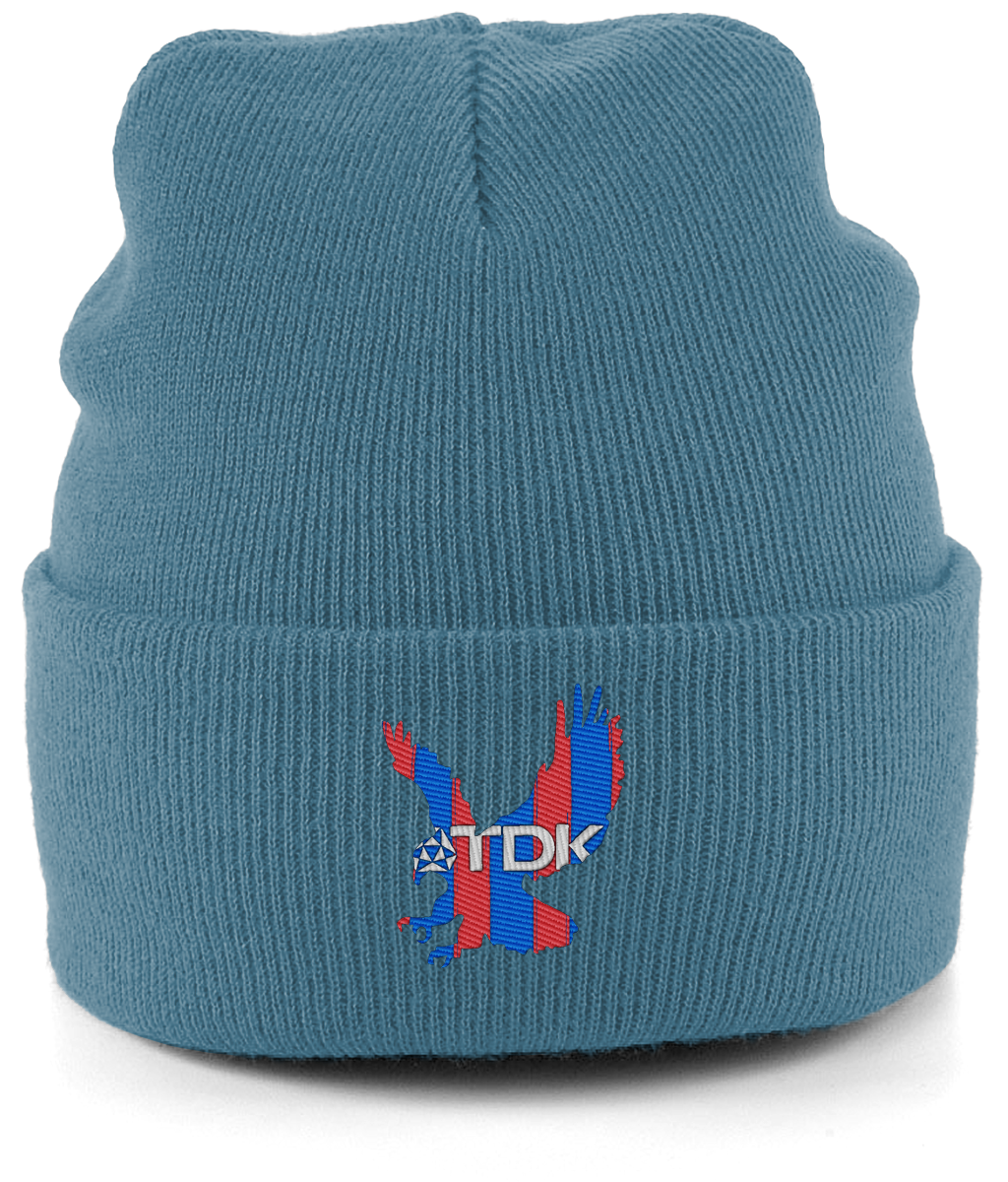 TDK Eagle embroidered Crystal Palace beanie in Airforce Blue, Legends in Thread