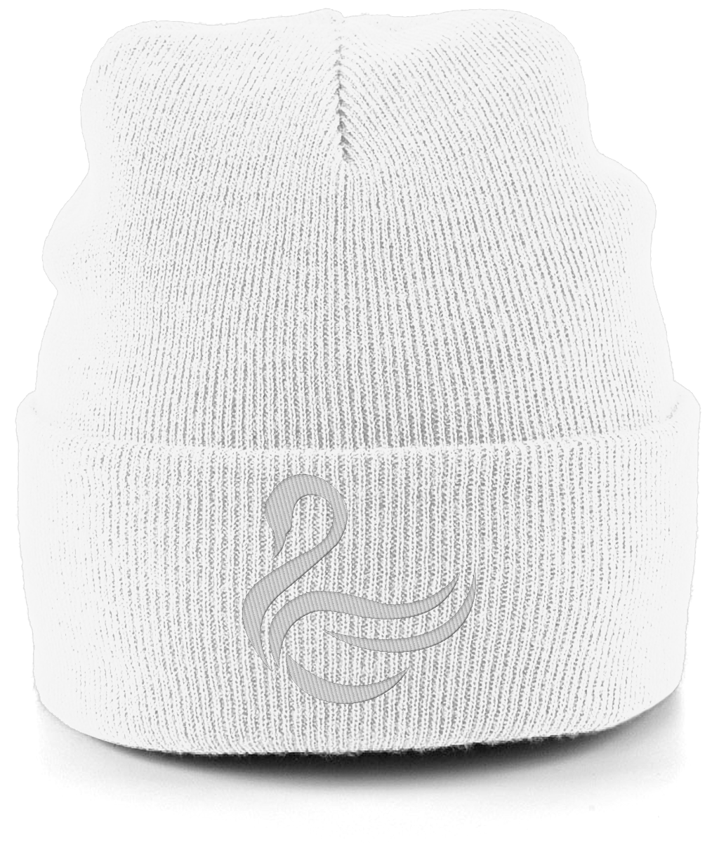 Swansea Swan embroidered Swansea City beanie in White, Legends in Thread