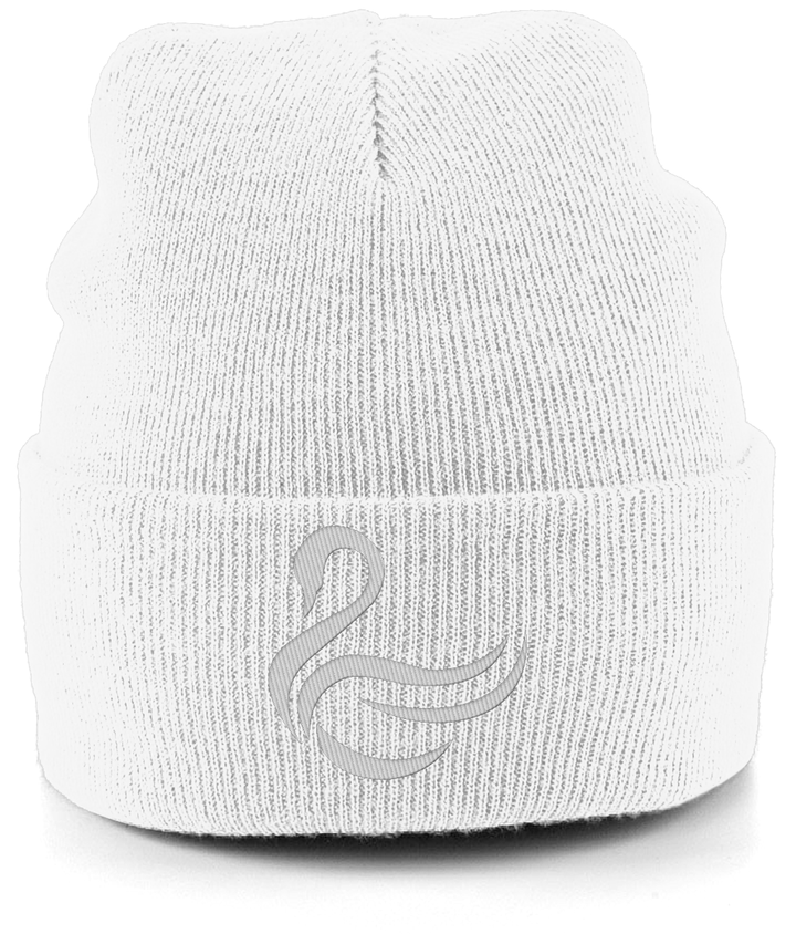 Swansea Swan embroidered Swansea City beanie in White, Legends in Thread
