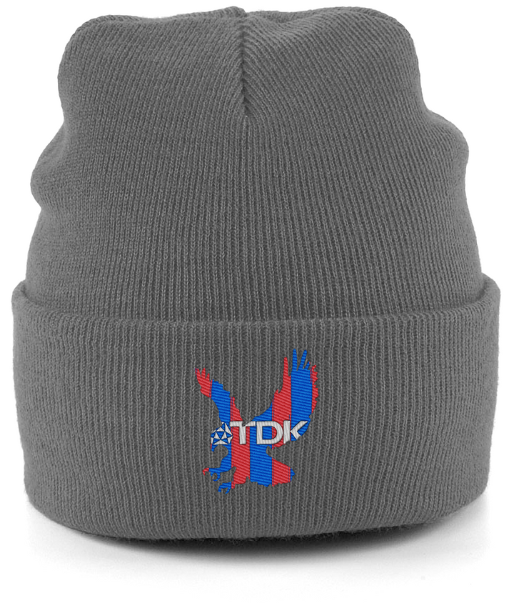 TDK Eagle embroidered Crystal Palace beanie in Graphite Grey, Legends in Thread