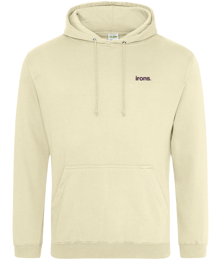 Irons. embroidered West Ham hoodie in Vanilla Milkshake, Legends in Thread