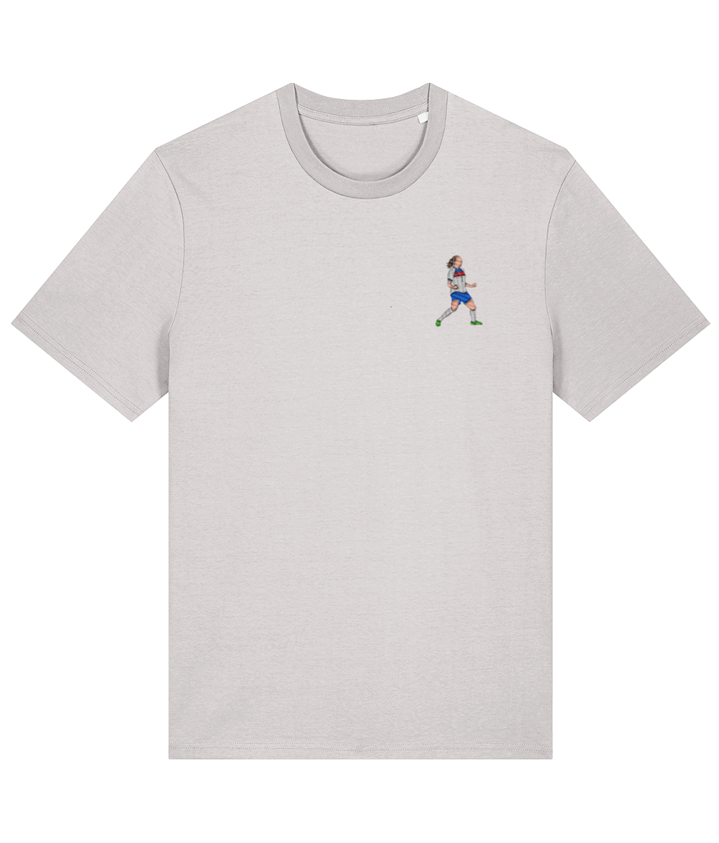 Lucy Bronze Celebration embroidered England Lionesses cotton tee in Cool Heather Grey, Legends in Thread
