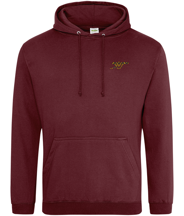 Bruised Banana embroidered Arsenal hoodie in Burgundy, Legends in Thread