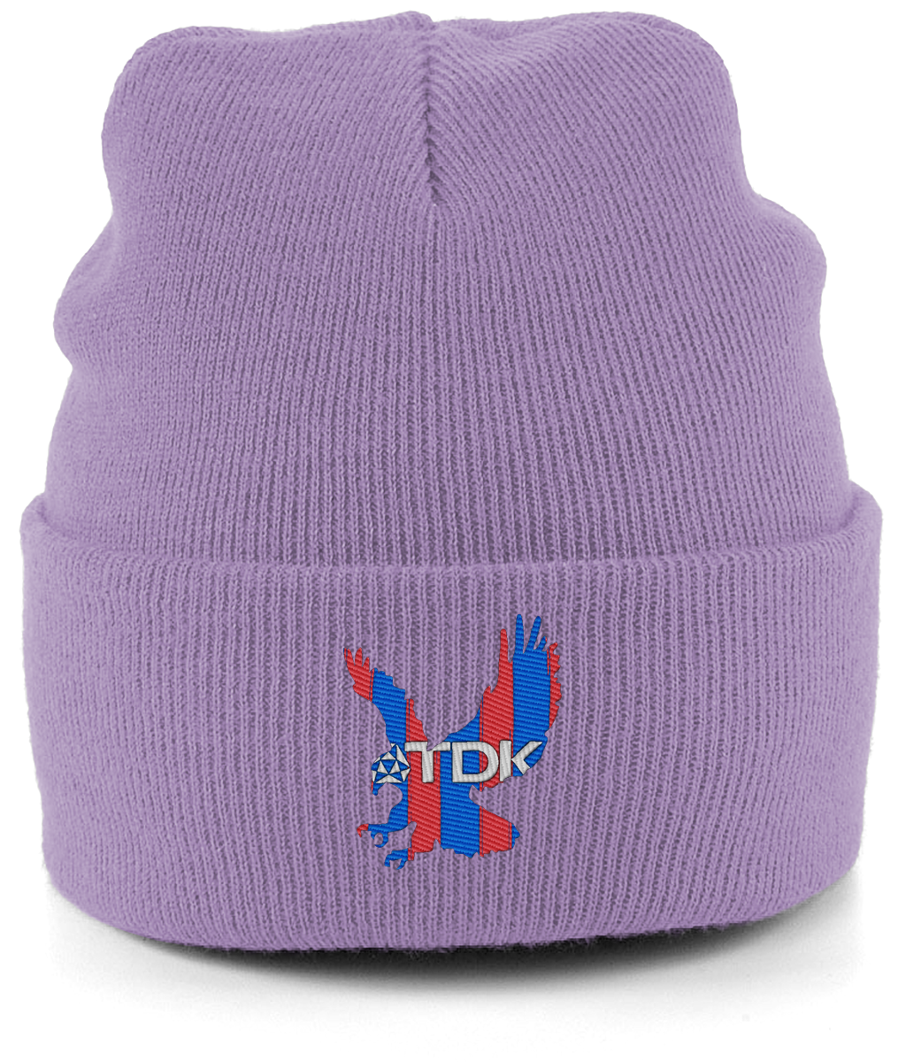 TDK Eagle embroidered Crystal Palace beanie in Lavender, Legends in Thread